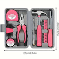 24-Piece Pink Tool Kit – Starter Home DIY Set for Women Home Tool Kit Babs 24 pcs set