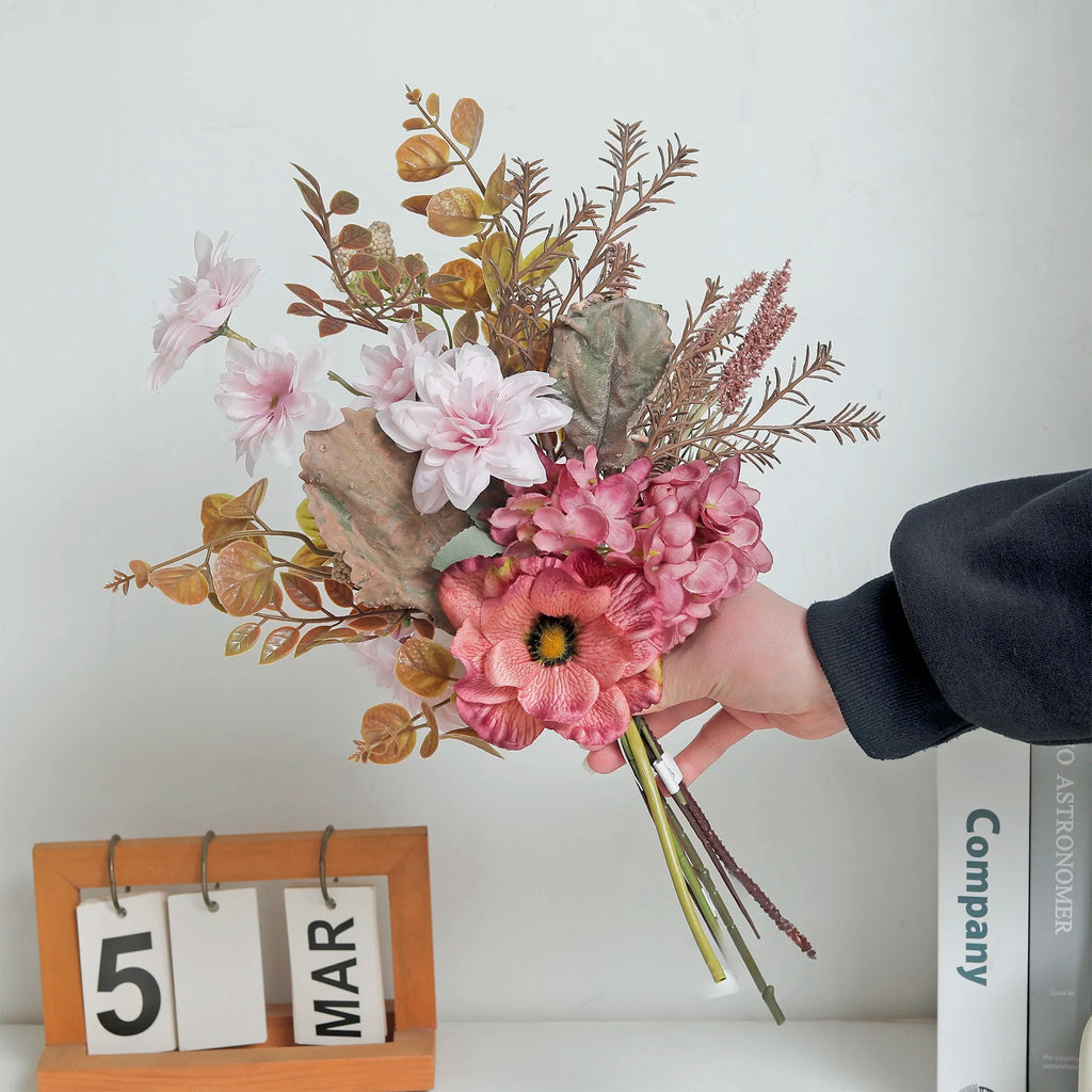 Artificial Silk Flower Bouquet – Hydrangea, Peony & Dahlia Artificial Flower Bouquet Babs