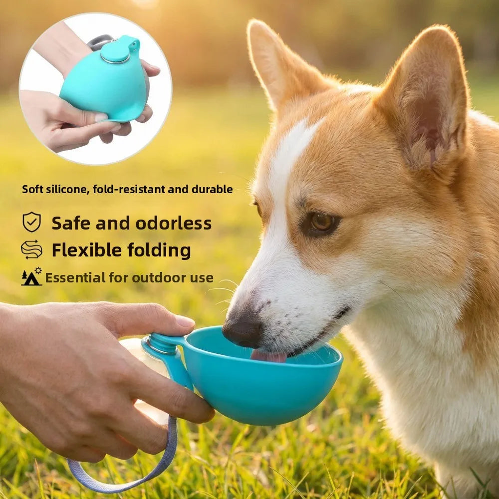 285ml Leak-Proof Dog Travel Water Bottle & Bowl | Stainless Steel Dog Travel Water Bottle Babs