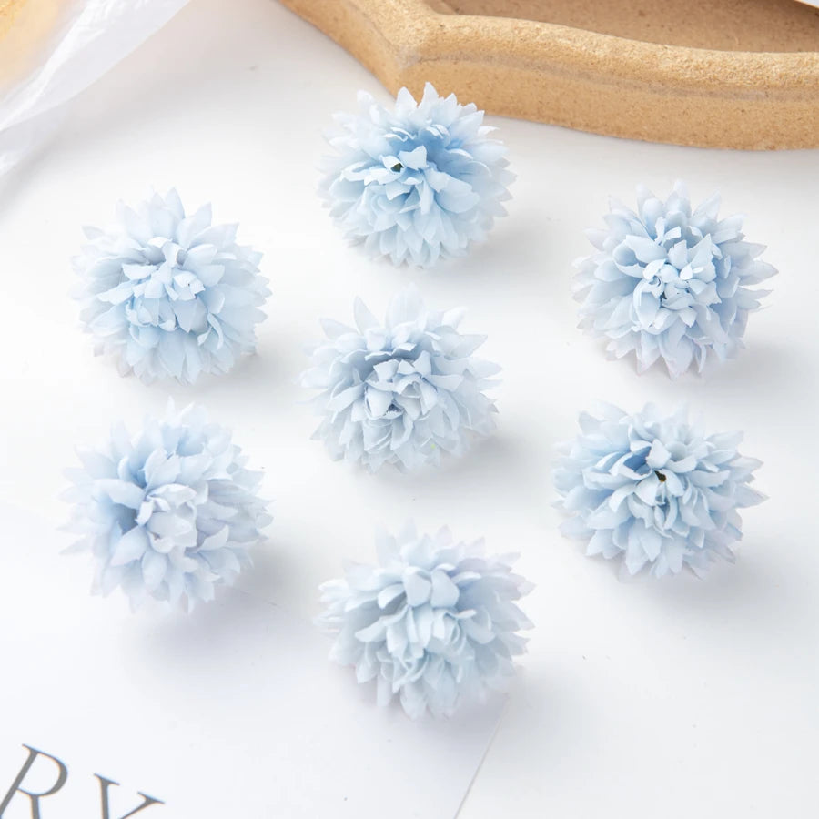 50/100Pcs Silk Carnation Artificial Flowers – Wedding & Home Décor Artificial Silk Flowers Babs LIGHT BLUE 100 pieces