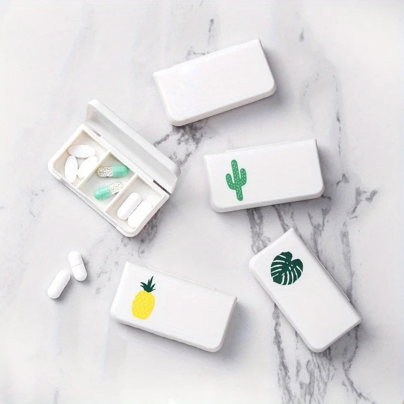 2pcs Mini 3-Grid Pill Organizer – Cute Travel Tablet Case Pill Organizer Case Babs
