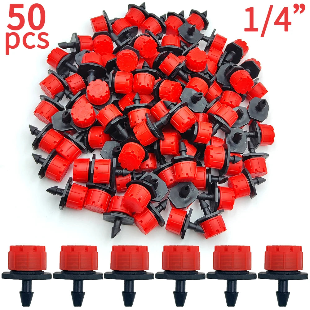 50Pcs Adjustable 4/7mm Micro Drip Nozzles – Anti-Clog Emitters Drip Irrigation Nozzles Babs 50pcs