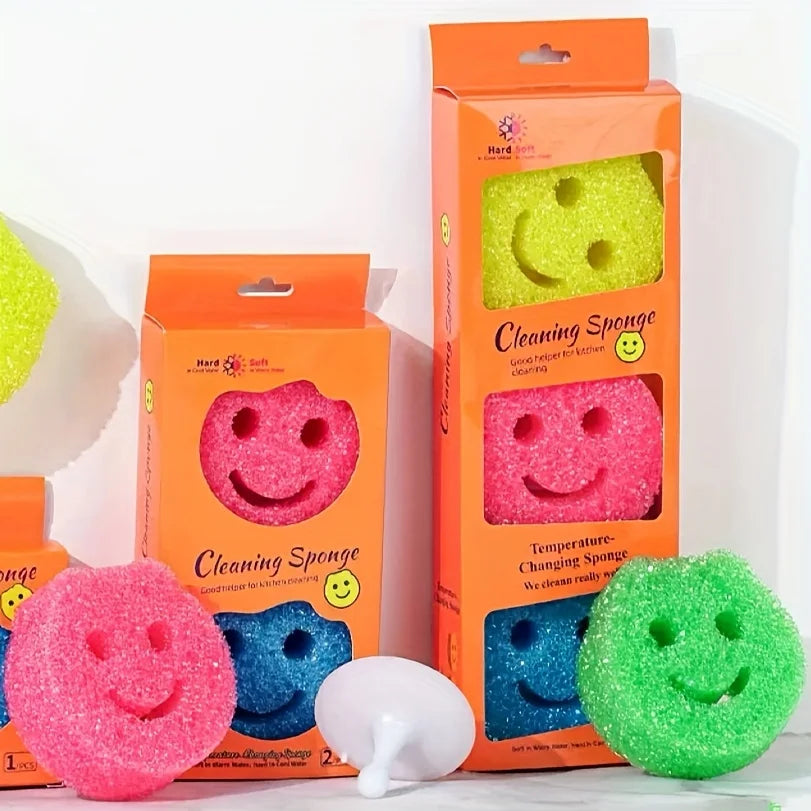 3-Piece Kitchen Magic Sponge Brush Set – Heavy-Duty Cleaner Kitchen Sponge Brush Babs