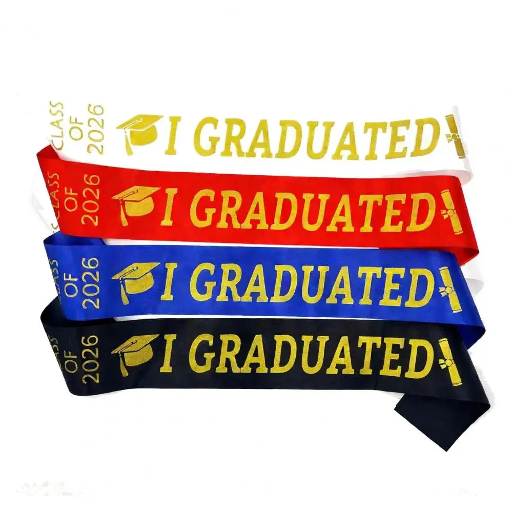 Class of 2026 Graduation Sash – Adjustable Satin Stole Graduation Sash Babs