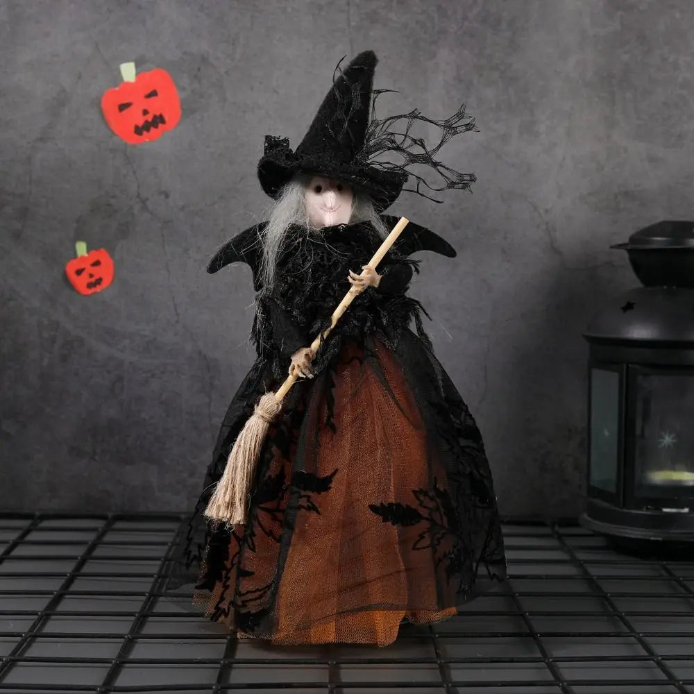 Halloween Tree Top Witch Decoration – Star Broom Ornament Halloween Tree Topper Babs