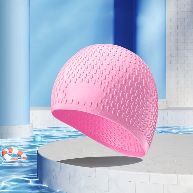 Unisex Silicone Swim Cap – Waterproof, Non-Slip, High Elasticity Silicone Swim Cap Babs Pink