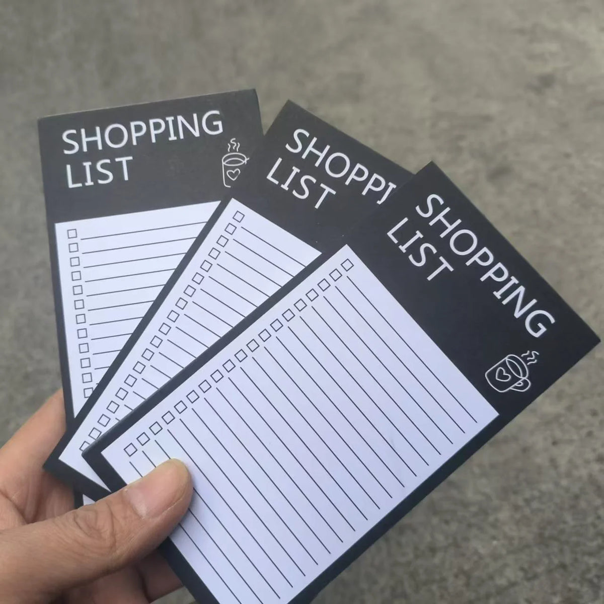Magnetic Black Shopping List Planner with Sticky Notes Magnetic List Planner Babs