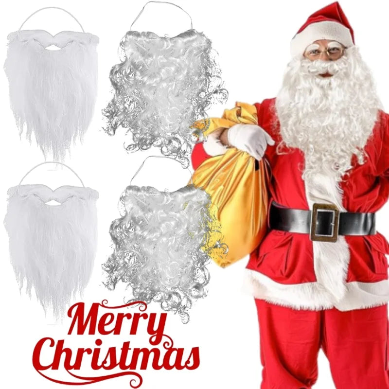 Realistic White Santa Fake Beard – Christmas Costume Prop Costume Accessory Babs