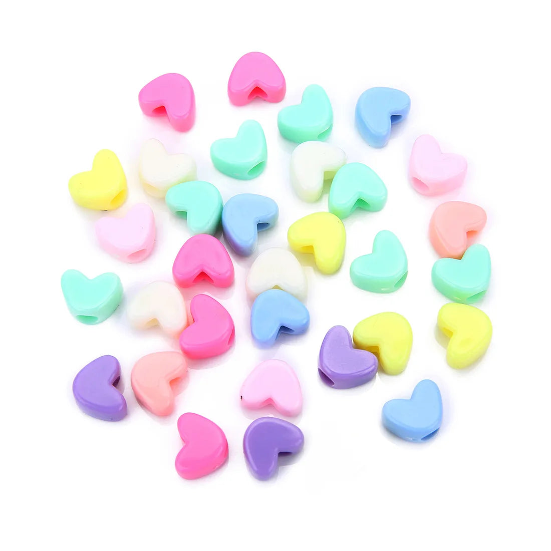 Acrylic Heart Beads 12x9mm Candy Color DIY Jewelry & Crafts DIY Craft Beads Babs Default Title