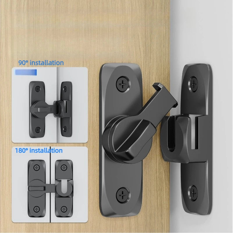Aluminum Alloy Door Latch – 90°/180° Sliding Bolt Lock Door Latch Bolt Babs
