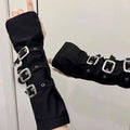 Y2K Punk Fingerless Gloves – Buckle Arm Warmers for Women Fingerless Arm Warmers Babs B One Size