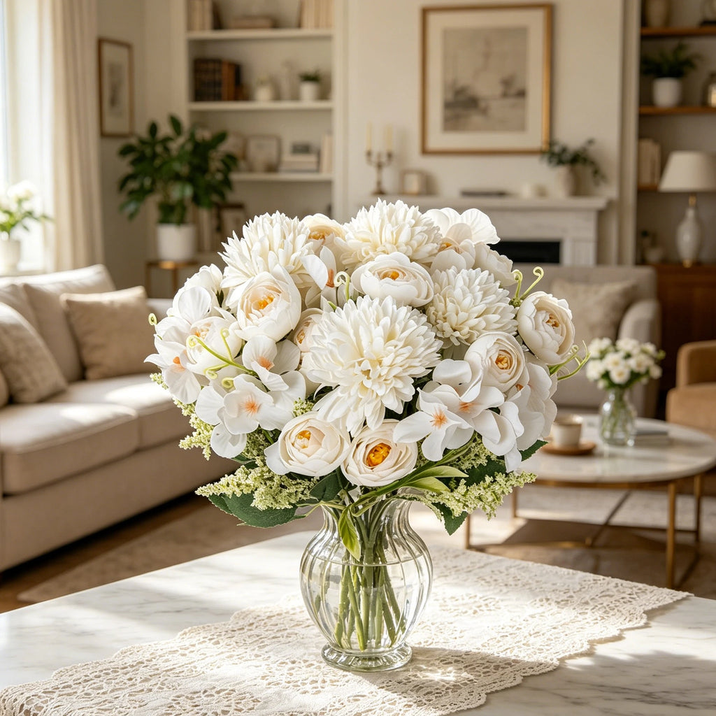 Artificial Silk Hydrangea Rose Bouquet | Wedding & Home Décor Artificial Flower Bouquet Babs