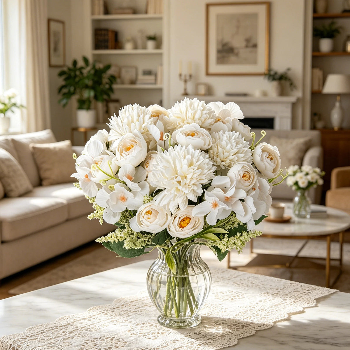 Artificial Silk Hydrangea Rose Bouquet | Wedding & Home Décor Artificial Flower Bouquet Babs