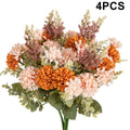 4PCS Silk Artificial Lavender Ball Chrysanthemum Bouquet Artificial Flower Bouquet Babs Orange 4 pcs