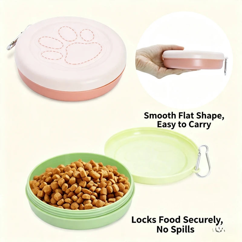 Portable 2-in-1 Pet Food Bowl & Storage Container Pet Travel Bowl Babs