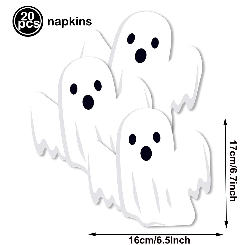 20-Pack Halloween Disposable Paper Napkins – Spooky Prints Disposable Party Napkins Babs Brown as show