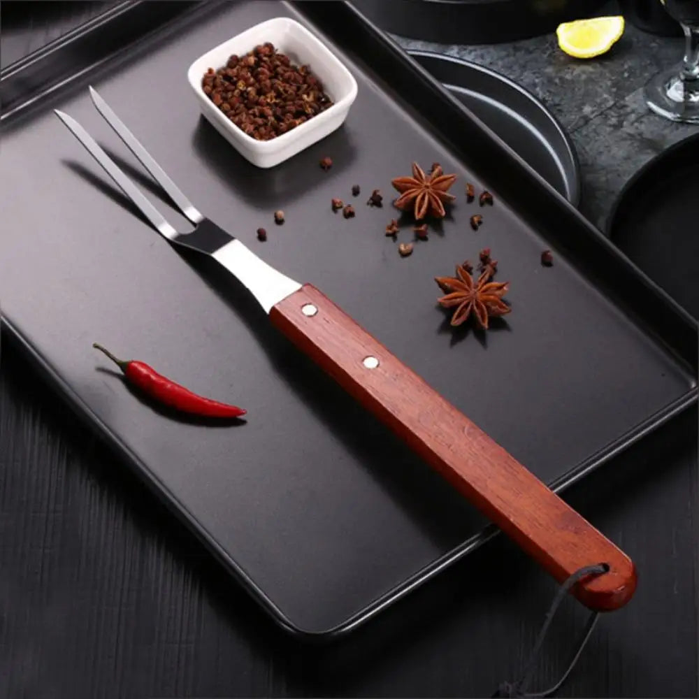 Stainless Steel BBQ Carving Fork with Wooden Handle BBQ Carving Fork Babs