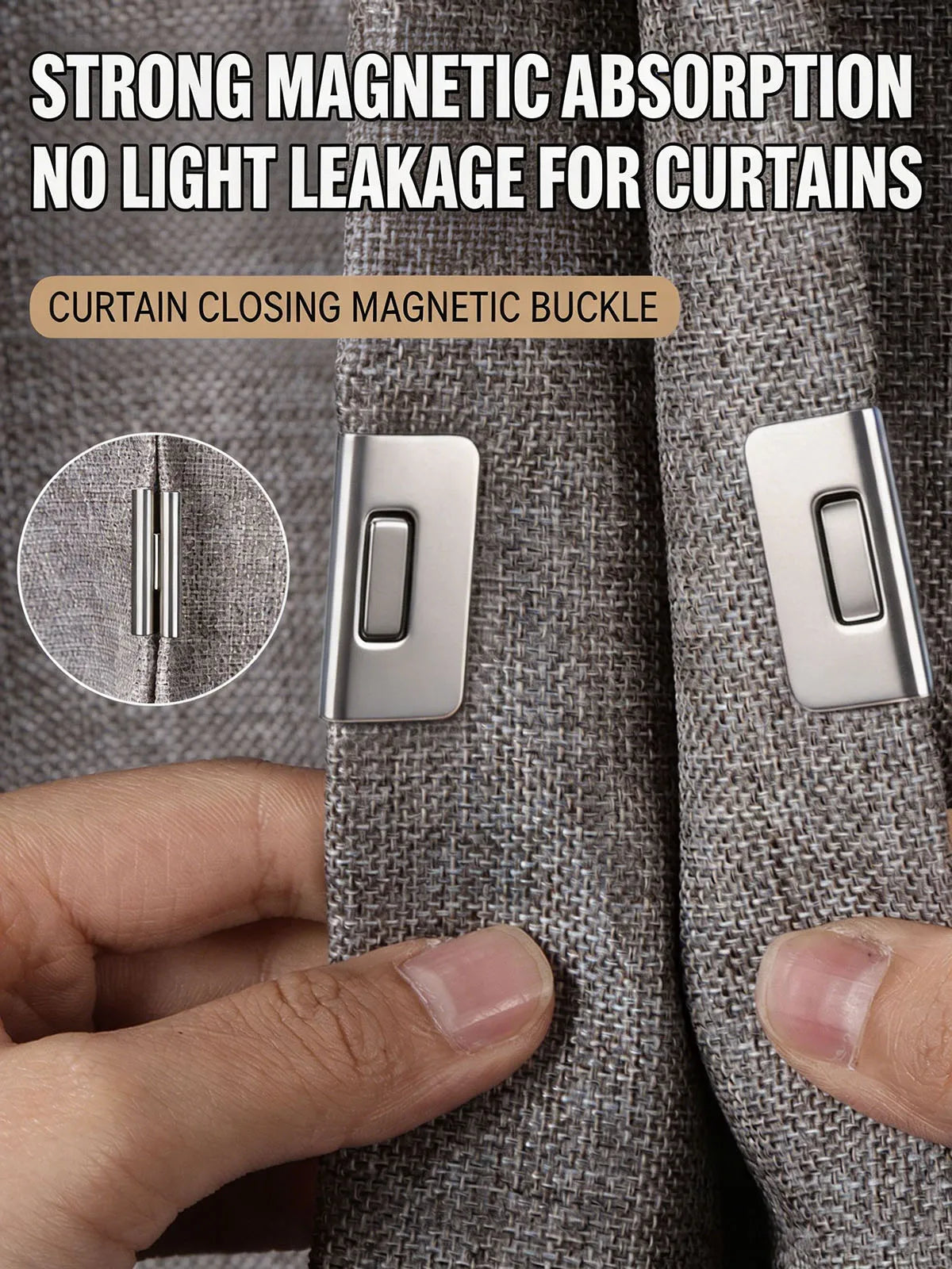 Magnetic Curtain Clips Nail-Free Blackout Closure – 2pcs Curtain Closure Clips Babs
