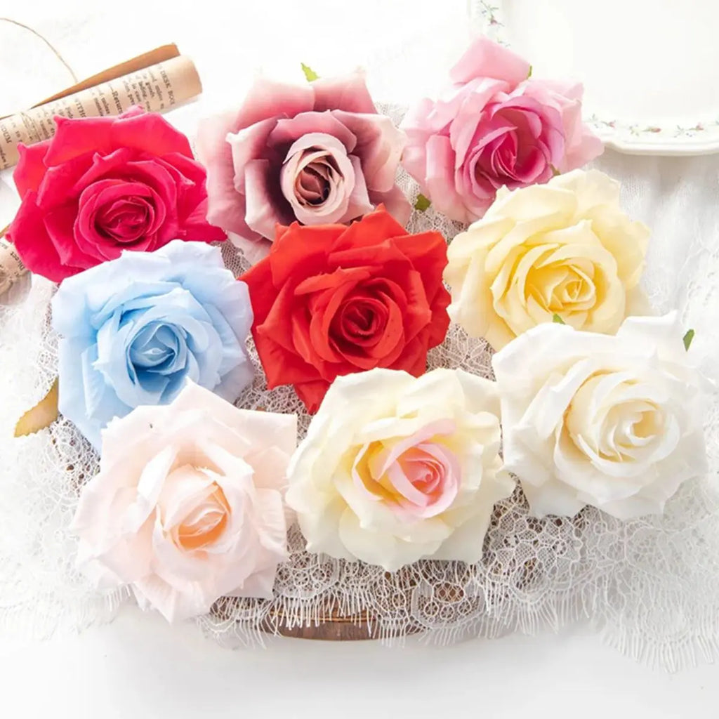 Silk Rose Artificial Flower Heads – Wedding & Home Décor Artificial Flowers Babs