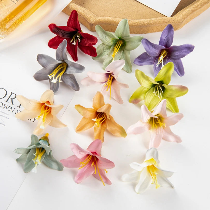 Artificial Silk Lily Flower Heads 10/20pcs – Wedding & DIY Decor Artificial Silk Flowers Babs