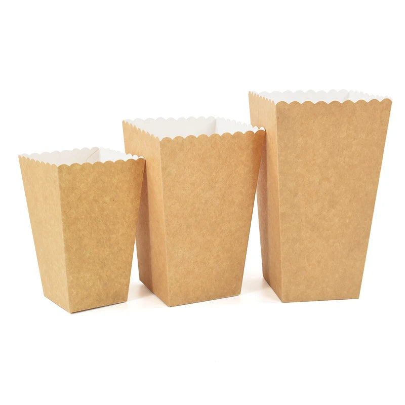 12-Pack Kraft Paper Popcorn Boxes – Party Snack Buckets Party Snack Boxes Babs