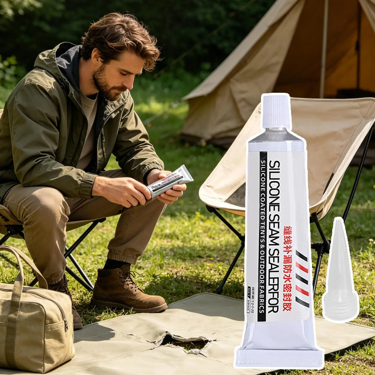 50ml Waterproof Tent Seam Sealer – Flexible Silicone Sealant Tent Seam Sealer Babs