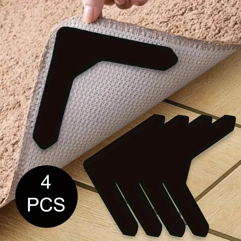 4pcs Non-Slip Carpet Gripper Stickers – No-Drill Rug Grippers Rug Gripper Stickers Babs 4pcs