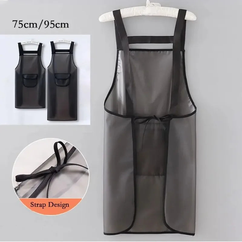 PVC Waterproof Kitchen Apron – Oil & Dirt Resistant, Transparent Kitchen Apron Babs 75cm