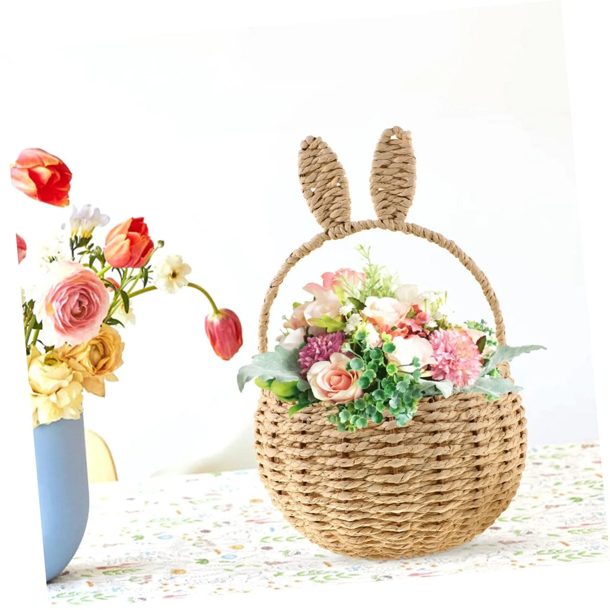 Easter Rattan Woven Hand Basket – Gift & Storage Organizer Woven Storage Basket Babs