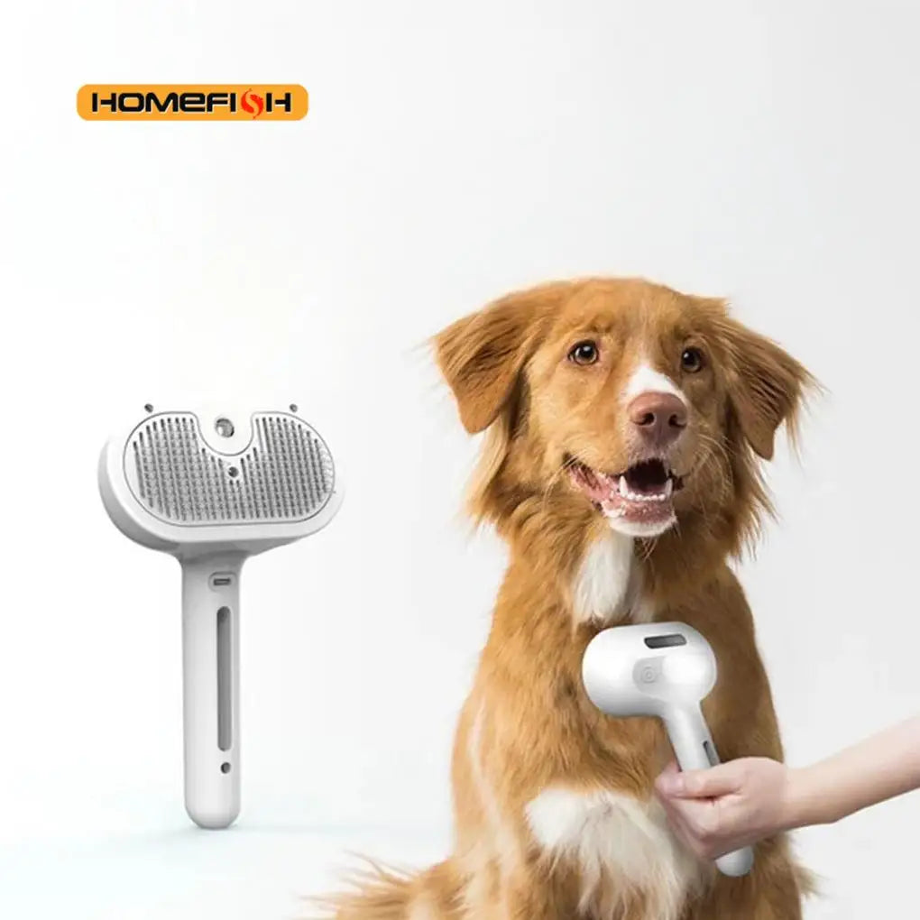Steam Spray Dog Grooming Brush – USB Rechargeable Pet Brush Pet Grooming Brush Babs