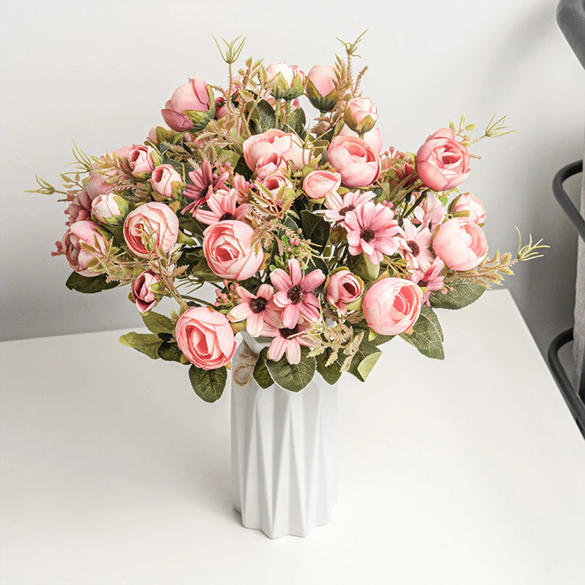 Multicolor Silk Tea Rose Artificial Bouquet – Wedding & Home Décor Artificial Flower Bouquet Babs