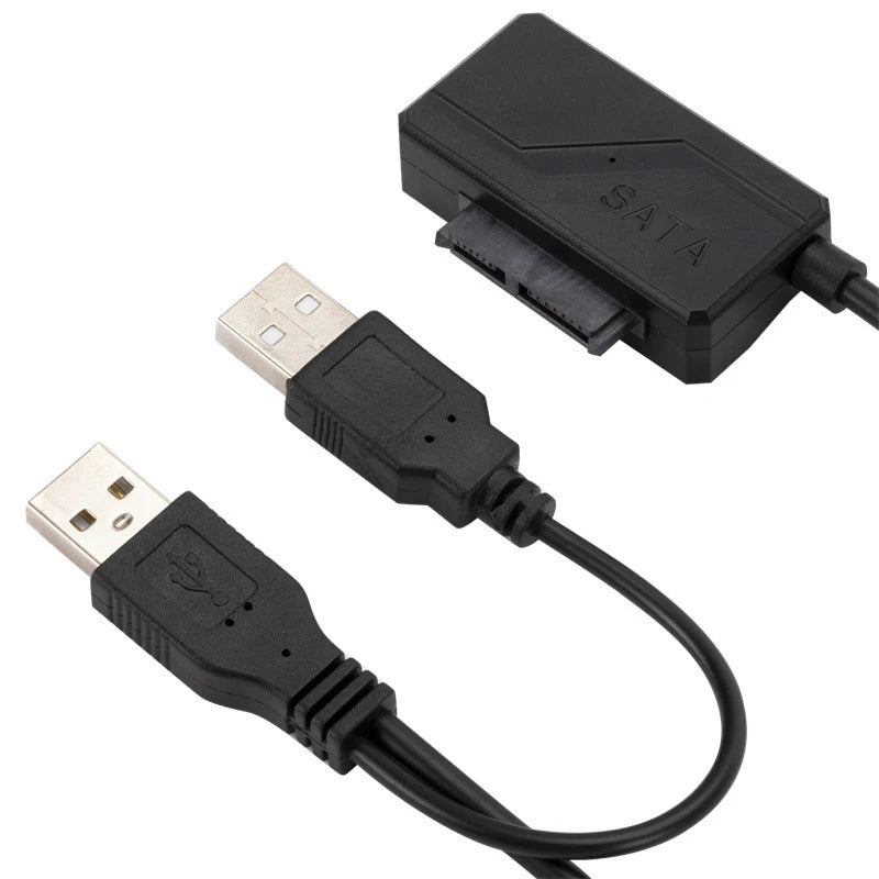SATA to USB 2.0 13-Pin Slim Optical Drive Adapter Cable SATA USB Adapter Cable Babs