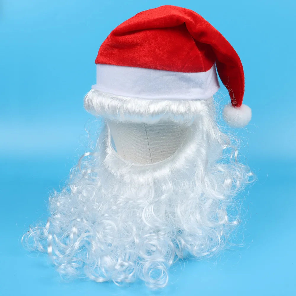 Adults Santa Hat with Beard – Xmas Costume for Men & Women Christmas Costume Hat Babs