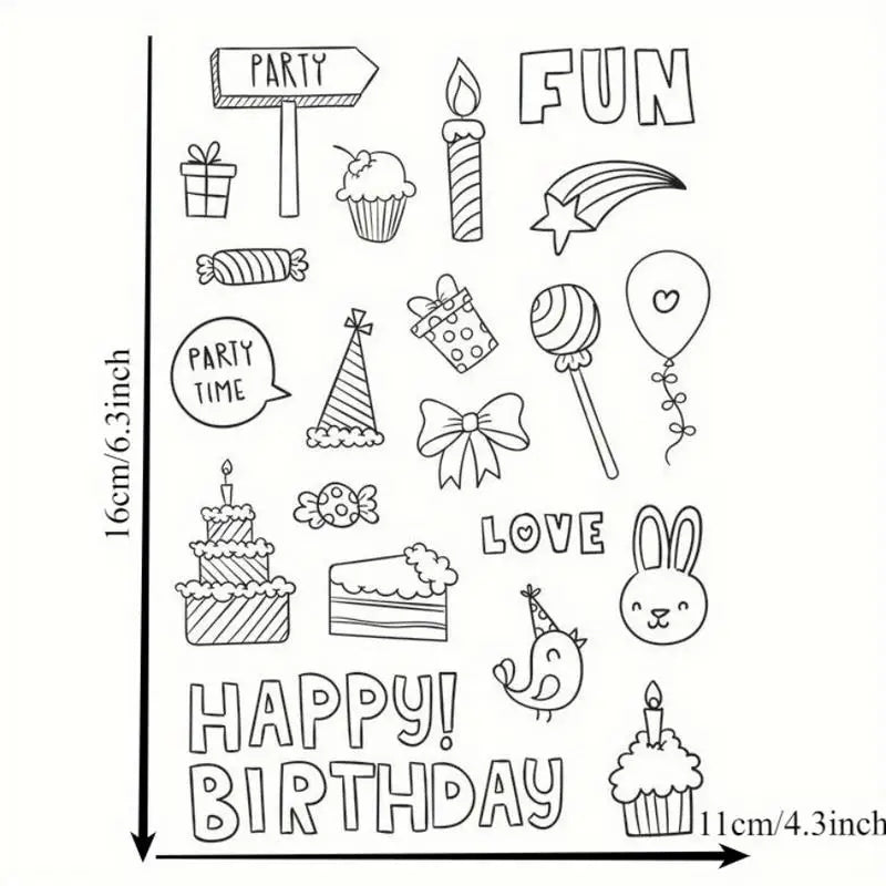 DIY Cartoon Silicone Stamp – Calligraphy & Birthday Gift Craft Silicone Stamp Babs