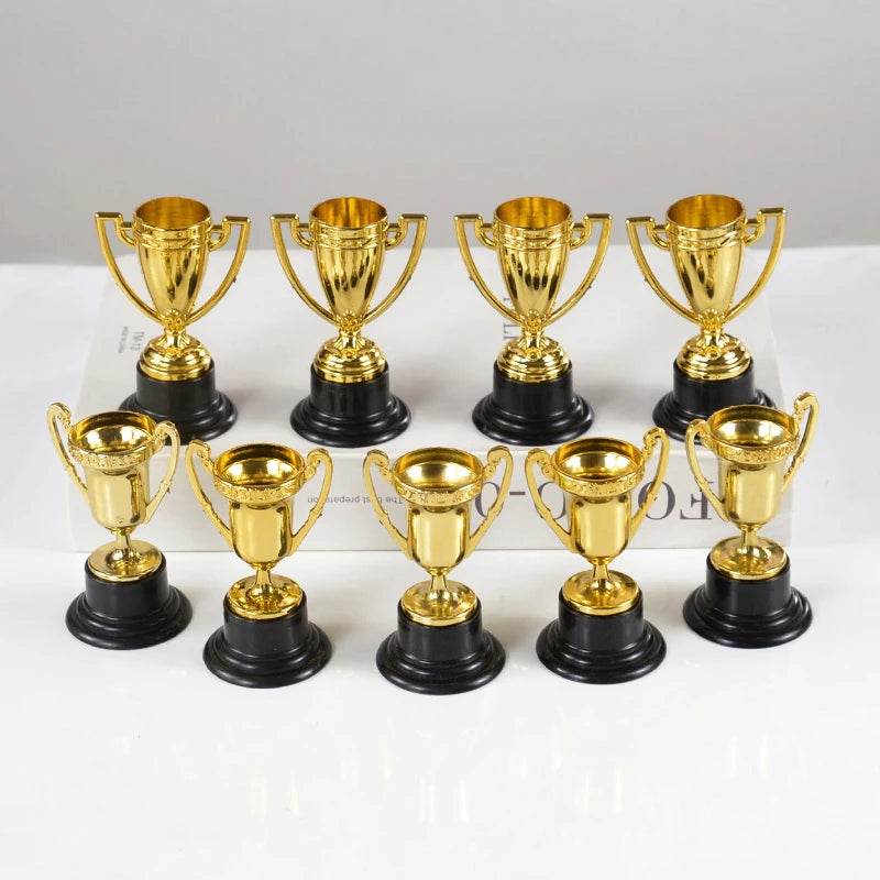 Gold Plastic Winner Medals & Trophies Kids Party Favors 5/10Pc Party Favor Medals Babs Trophy-D 5pcs