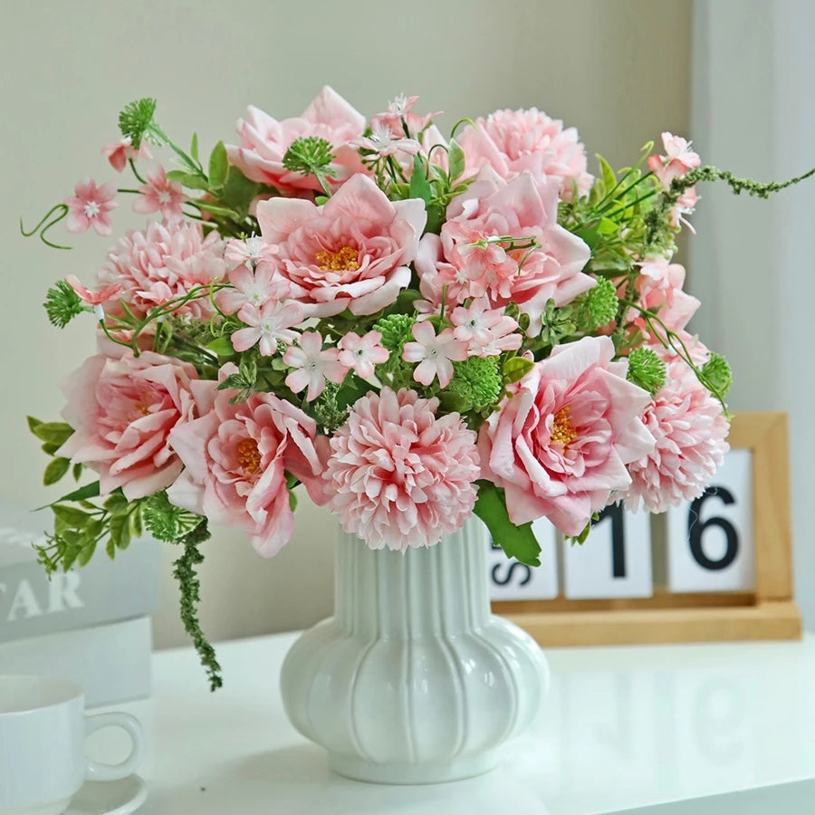Silk Artificial Rose Bouquet for Wedding & Home Decor Artificial Flower Bouquet Babs