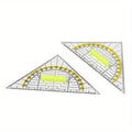 Transparent Protractor & Triangle Ruler Set – Shatterproof Plastic Ruler & Protractor Set Babs 2pcs