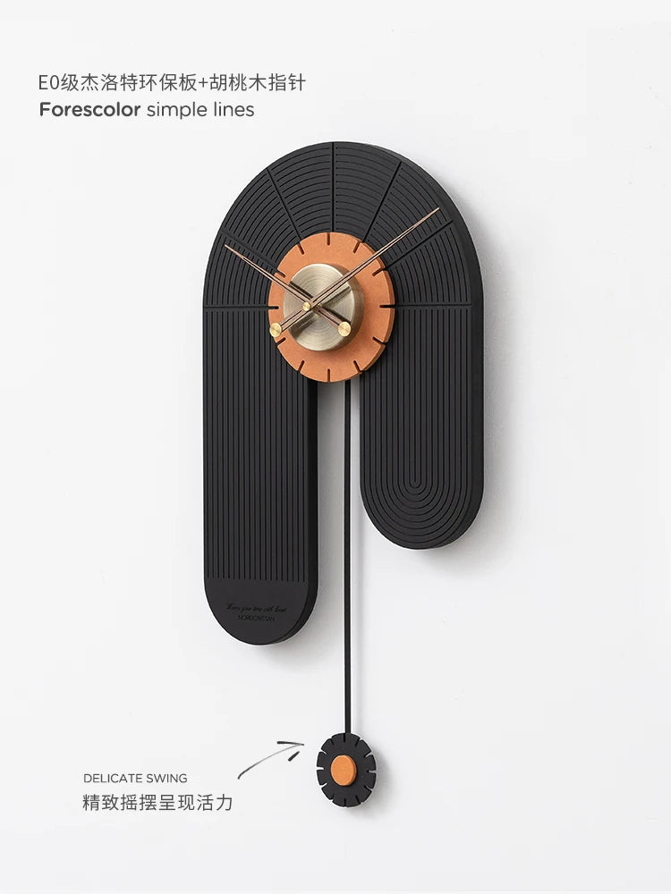 Large Pendulum Wood Wall Clock – Silent Quartz, Modern Décor Pendulum Wall Clock Babs