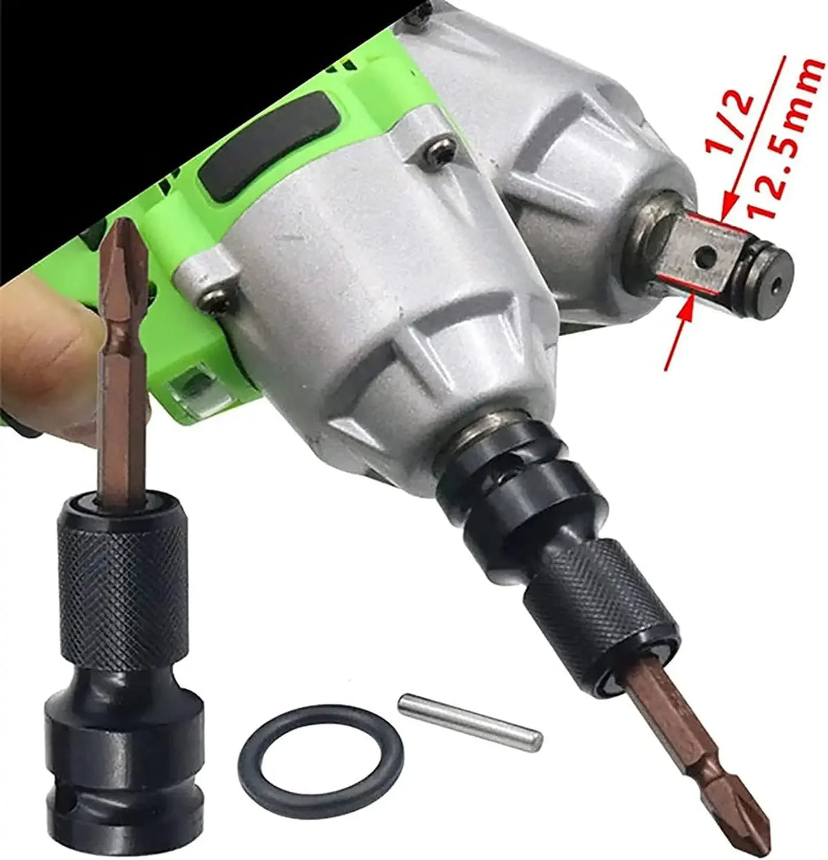 1/2" to 1/4" Hex Shank Quick-Change Drill Chuck Adapter Socket Drive Adapter Babs