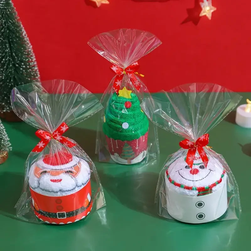 3-Pack Christmas Hand Towels – Santa, Snowman & Xmas Tree Holiday Hand Towels Babs