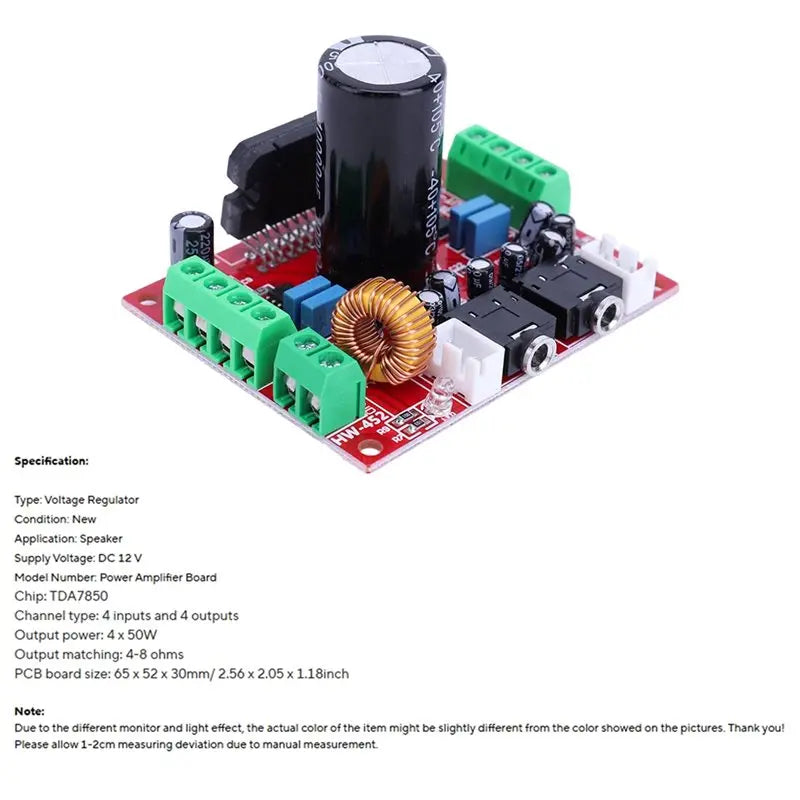 TDA7850 4-Channel Car Amplifier Board DC 12V + BA3121 Car Amplifier Board Babs