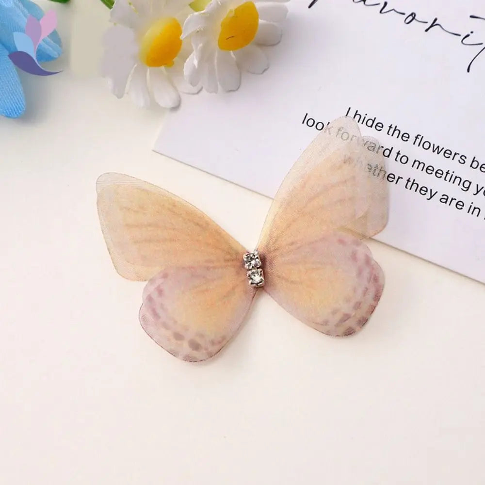 20PCS 3D Rhinestone Gauze Butterfly Appliques – DIY Mesh Patches Fabric Applique Patches Babs