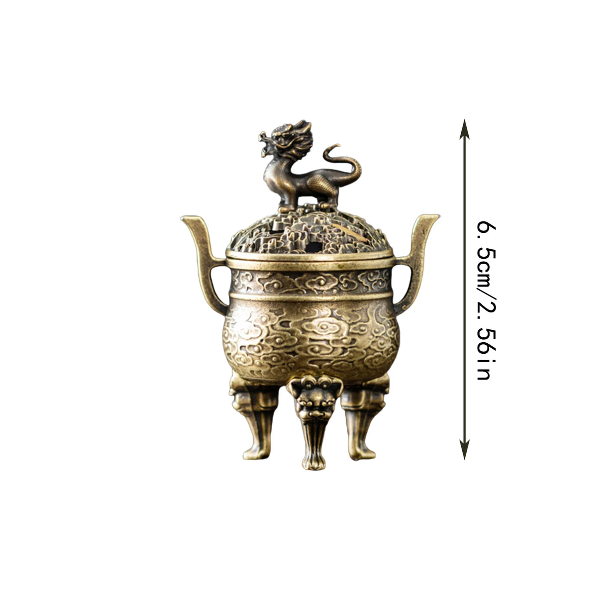 Vintage Brass Incense Burner – 3-Legged Hollow Censer with Lid Incense Burner Babs F One Size