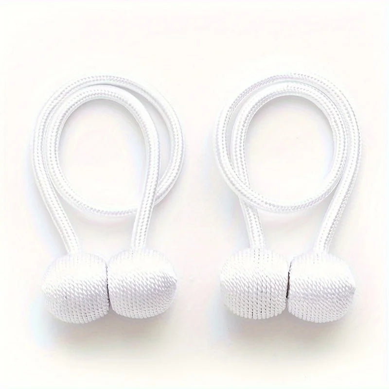 Magnetic Curtain Tiebacks Earphone Design Holdbacks, 2pcs Curtain Tiebacks Babs White
