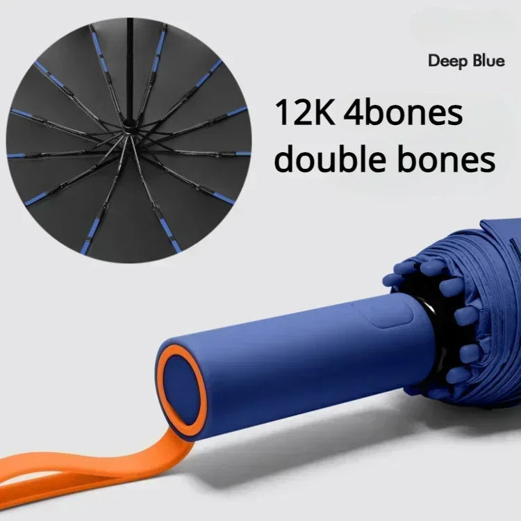 16K Double-Bone Windproof Folding Umbrella – UV Sun & Rain Folding Umbrella Babs dark blue-72bones 24K Iron