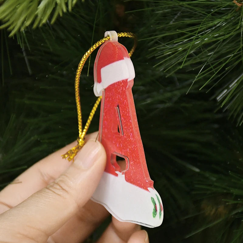Christmas Acrylic Letter Pendants – Xmas Tree Ornaments 2024 Christmas Tree Ornament Babs