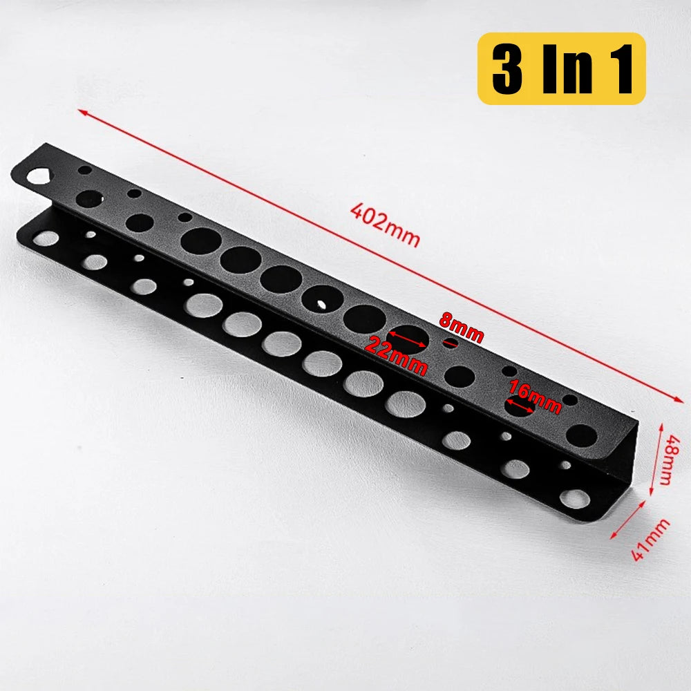 Wall Mount Tool Organizer – Heavy Duty Metal Rack for Garage Wall Mount Tool Rack Babs D- 3 In 1