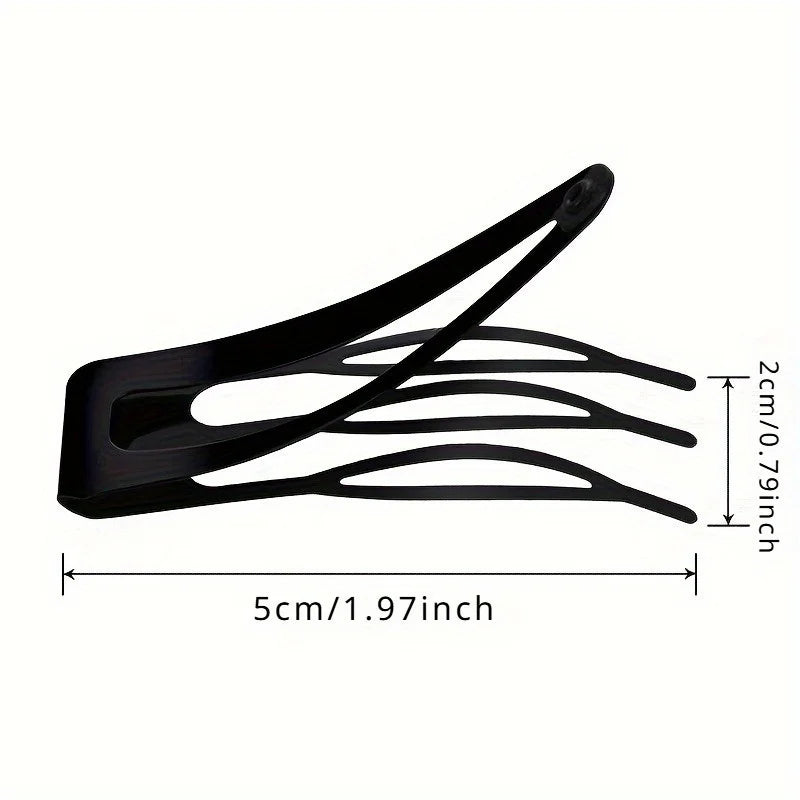 8Pcs 3 Prong Snap Hair Clips Water Drop Metal Barrettes Set Hair Clips Barrettes Babs