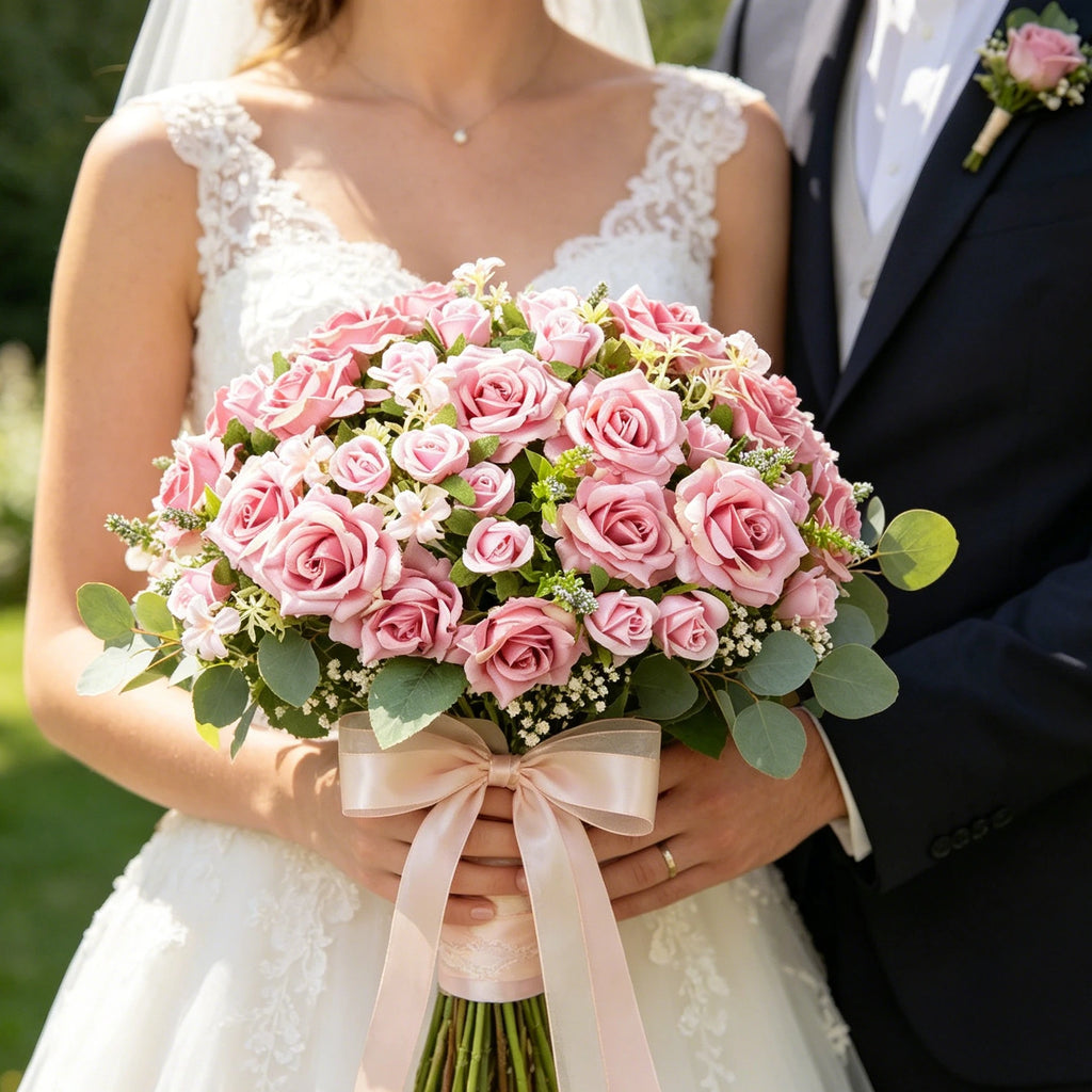 Artificial Silk Rose Bouquet – Wedding & Home Décor Flowers Artificial Flower Bouquet Babs