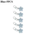 5-Pack Cherry Blossom Flower Keychain Charms | Resin Pendants Keychain Charm Set Babs Blue-5PCS